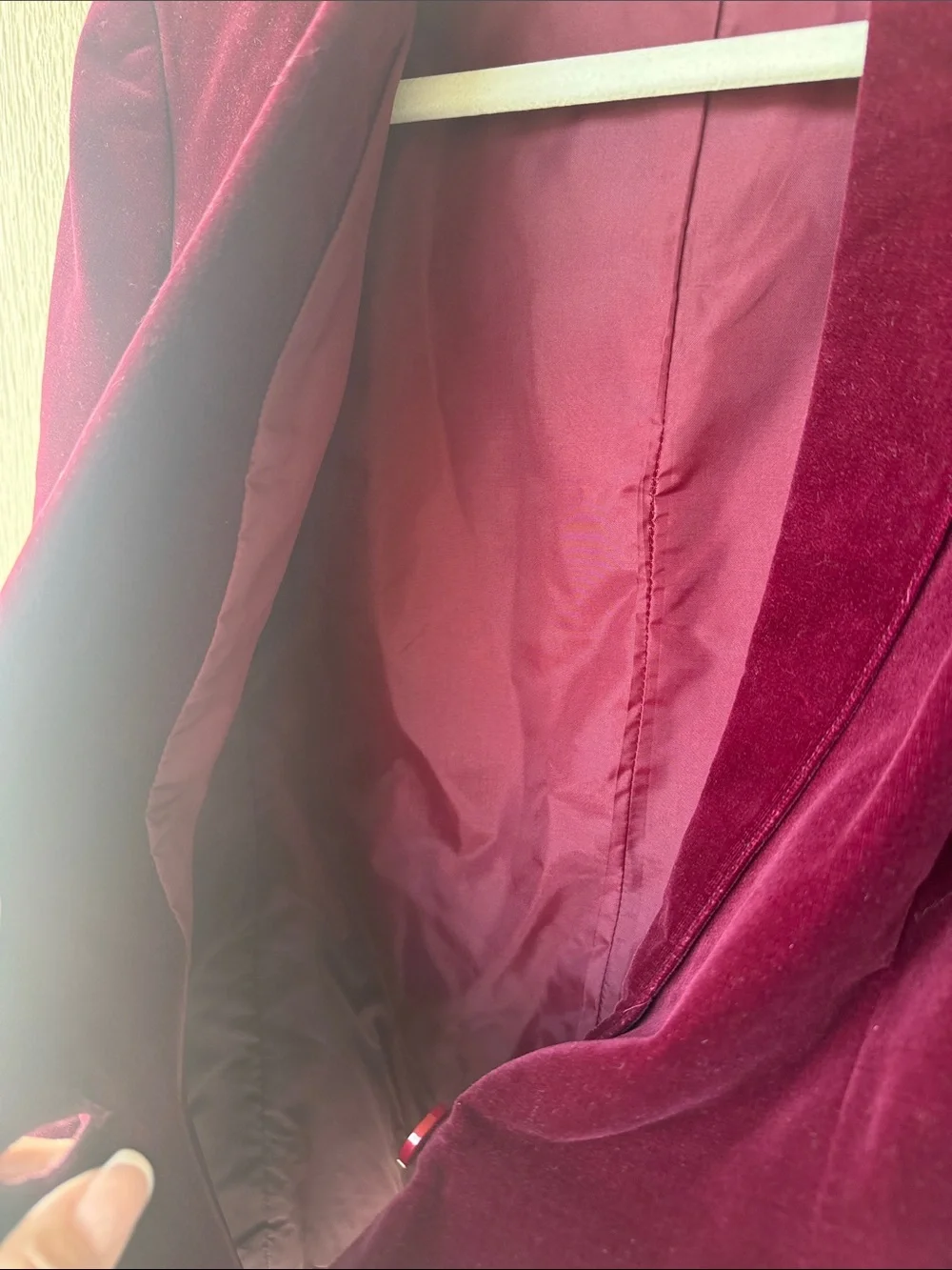 Vintage Dillards 900 West Velvet Feel Women's Blazer Jacket - Burgundy